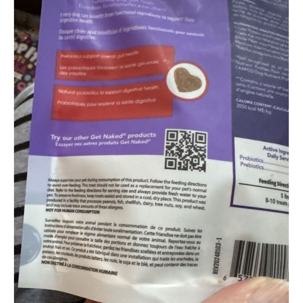 Biteables Dog Soft Treats Get Naked 6 Oz Lot Of 2 New Exp 5/2027 - Picture 5 of 8